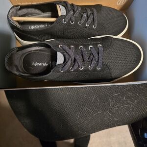 Life Stride Women's Black Knit Sneakers 7wide